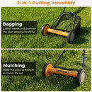 16 Inch Push Lawn Mower with 5 Steel Blades and Grass Catcher Bag