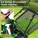16 Inch Push Lawn Mower with 5 Steel Blades and Grass Catcher Bag