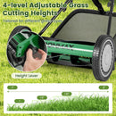 16 Inch Push Lawn Mower with 5 Steel Blades and Grass Catcher Bag