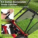 16 Inch Push Lawn Mower with 5 Steel Blades and Grass Catcher Bag