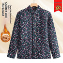 Middle Aged And Elderly Stand Collar Floral Cotton Padded Coat