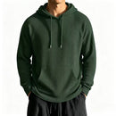 Mens Relaxed-fit Casual Waffle-knit Hooded Jacket