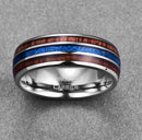 Nuncad 8MM Hawaiian Koa Wood Men's Wedding Ring