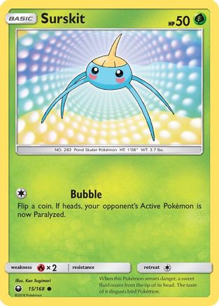 Surskit 015/168 - SM  Celestial Storm Reverse Holofoil