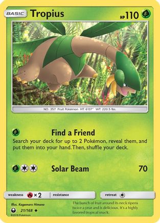 Tropius 021/168 - SM  Celestial Storm Reverse Holofoil