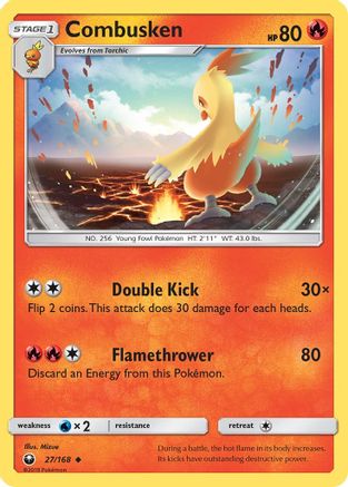 Combusken 027/168 - SM  Celestial Storm Reverse Holofoil