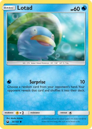 Lotad 036/168 - SM  Celestial Storm Reverse Holofoil