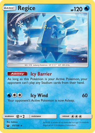 Regice 045/168 - SM  Celestial Storm Reverse Holofoil