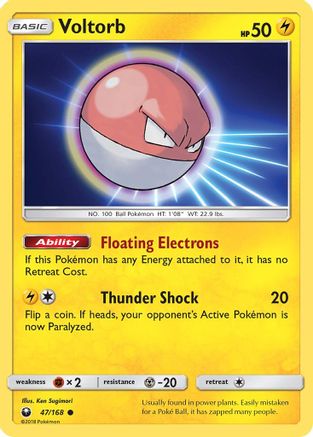 Voltorb 047/168 - SM  Celestial Storm Reverse Holofoil