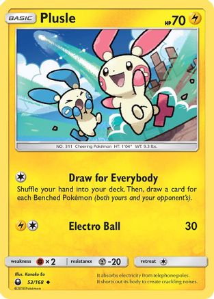 Plusle 053/168 - SM  Celestial Storm