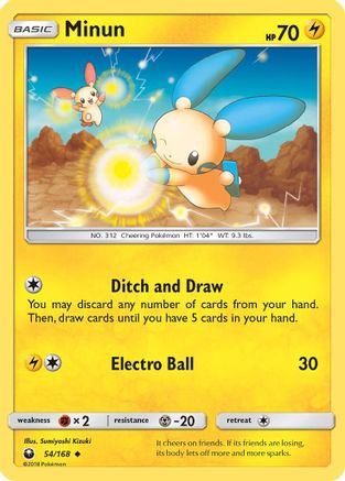 Minun 054/168 - SM  Celestial Storm Reverse Holofoil