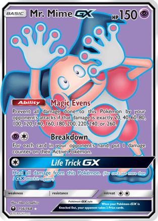 Mr. Mime GX (Full Art) 156/168 - SM  Celestial Storm Holofoil