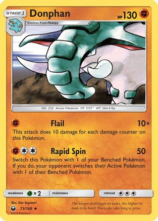 Donphan 073/168 - SM  Celestial Storm Reverse Holofoil