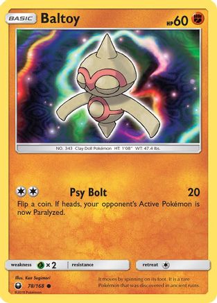 Baltoy 078/168 - SM  Celestial Storm Reverse Holofoil