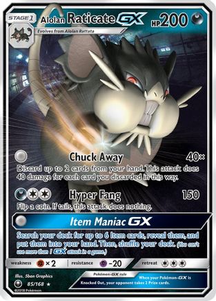 Alolan Raticate GX 085/168 - SM  Celestial Storm Holofoil