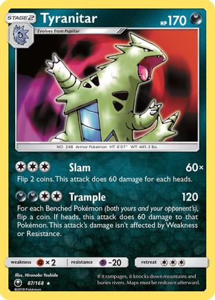 Tyranitar 087/168 - SM  Celestial Storm Reverse Holofoil