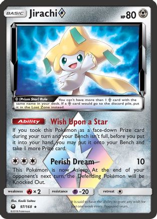 Jirachi Prism Star 097/168 - SM  Celestial Storm Holofoil