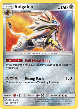 Solgaleo 099/168 - SM  Celestial Storm Reverse Holofoil