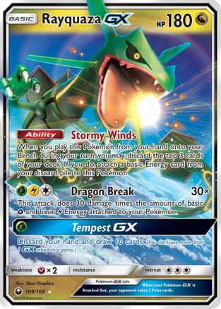 Rayquaza GX 109/168 - SM  Celestial Storm Holofoil