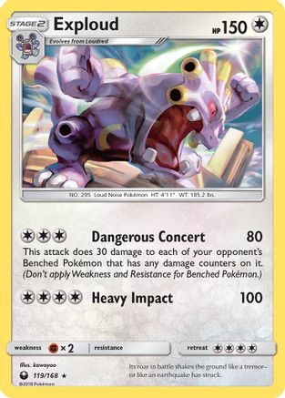 Exploud 119/168 - SM  Celestial Storm Reverse Holofoil