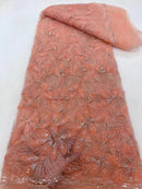 Embroidered Lace Evening Dress