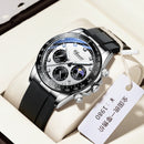 Multi-functional Silicone Band Watch Men's Three Eyes And Six Needles