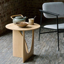 Round Solid Wood Geometric Side Table