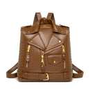 Soft Leather Textured Jacket Backpack