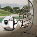 Swing Egg Chair with Stand & UV-Resistant Cushion - 350 lbs Capacity