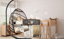 Swing Egg Chair with Stand & UV-Resistant Cushion - 350 lbs Capacity