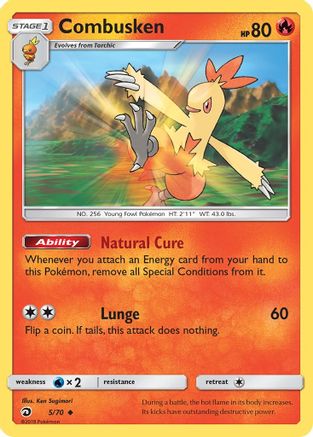 Combusken 005/70 - Dragon Majesty Reverse Holofoil