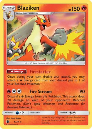 Blaziken 006/70 - Dragon Majesty Reverse Holofoil