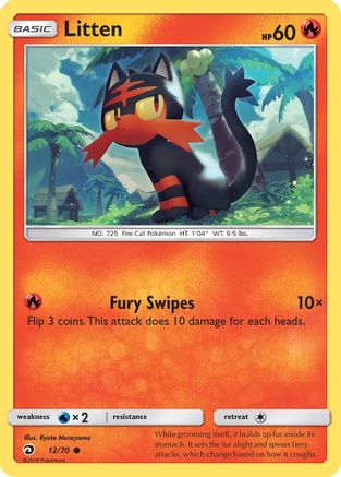 Litten 012/70 - Dragon Majesty Reverse Holofoil