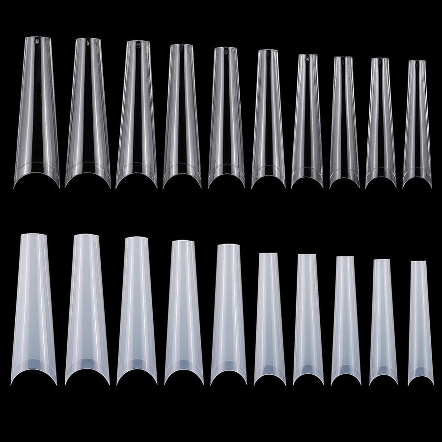 500Pcs False Nail Tips C Curve Half Cover French Nails Extra Long Fake Finger Nails For Nail Art Salons Home DIY 10 Sizes