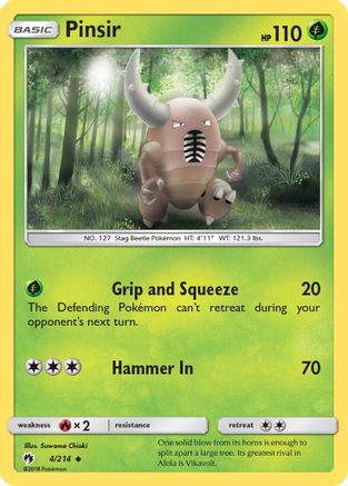 Pinsir 004/214 - SM  Lost Thunder Reverse Holofoil