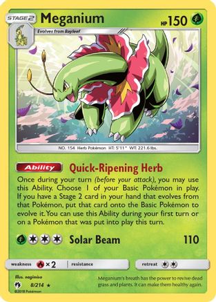 Meganium 008/214 - SM  Lost Thunder Holofoil
