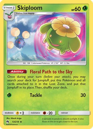 Skiploom 013/214 - SM  Lost Thunder Reverse Holofoil