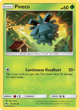 Pineco 015/214 - SM  Lost Thunder Reverse Holofoil