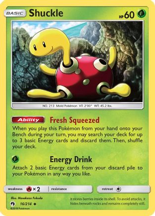 Shuckle 016/214 - SM  Lost Thunder Reverse Holofoil
