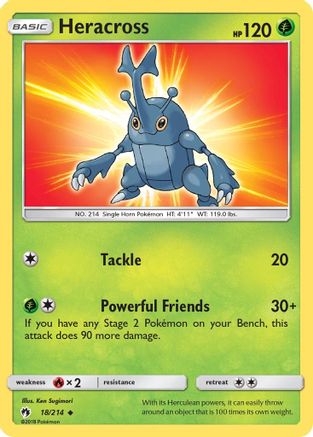 Heracross 018/214 - SM  Lost Thunder Reverse Holofoil