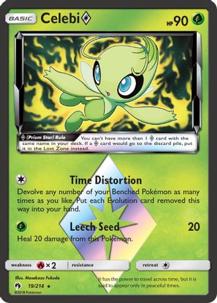 Celebi Prism Star 019/214 - SM  Lost Thunder Holofoil