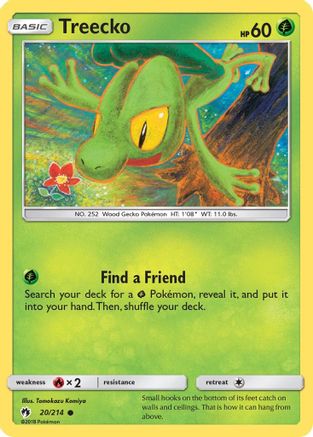 Treecko 020/214 - SM  Lost Thunder Reverse Holofoil
