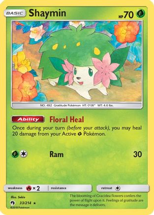 Shaymin 033/214 - SM  Lost Thunder Holofoil