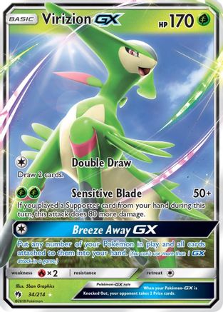 Virizion GX 034/214 - SM  Lost Thunder Holofoil