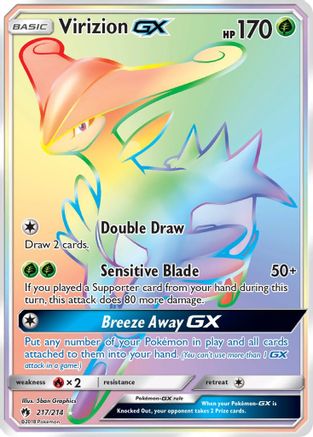 Virizion GX (Secret) 217/214 - SM  Lost Thunder Holofoil