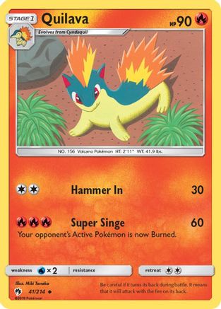 Quilava 041/214 - SM  Lost Thunder Reverse Holofoil