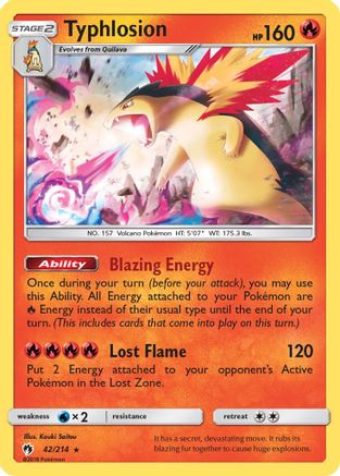 Typhlosion 042/214 - SM  Lost Thunder Reverse Holofoil
