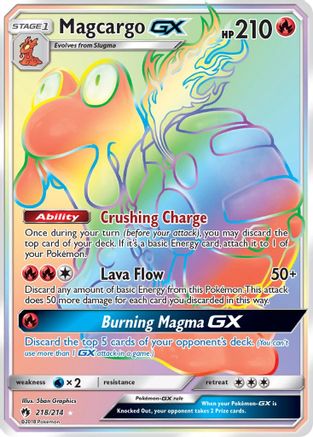 Magcargo GX (Secret) 218/214 - SM  Lost Thunder Holofoil