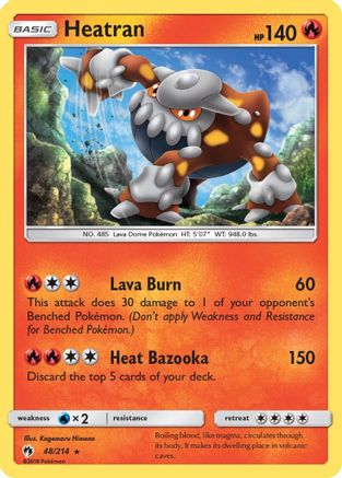 Heatran 048/214 - SM  Lost Thunder Reverse Holofoil