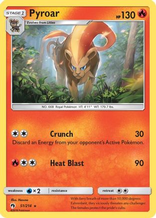 Pyroar 051/214 - SM  Lost Thunder Reverse Holofoil